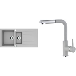 Set Alveus (dřez Cadit 80 Beton 81 + baterie Siros Beton 81)