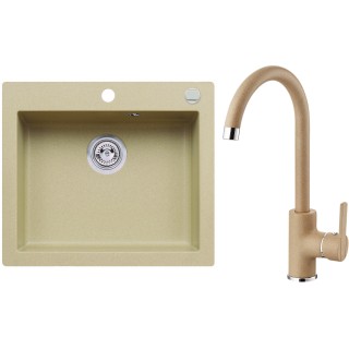 Set Alveus (dřez Cortina 160 Beige 55 + baterie Tonia Beige 55)