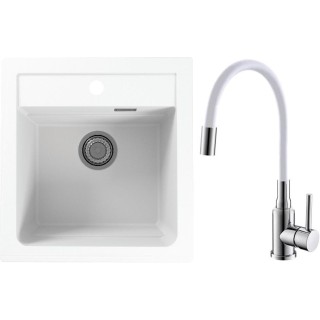 Set Alveus (dřez Atrox 20 White 11 + baterie Mintas Bílá/Chrom)