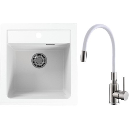 Set Alveus (dřez Atrox 20 White 11 + baterie Mintas Bílá/Kartáčovaná ocel) Set Alveus (dřez Atrox 20 White 11 + baterie Mintas Bílá/Kartáčovaná ocel)