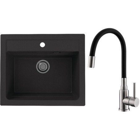 Set Alveus (dřez Atrox 30 Black 91 + baterie Mintas Černá/Kartáčovaná ocel) Set Alveus (dřez Atrox 30 Black 91 + baterie Mintas Černá/Kartáčovaná ocel)