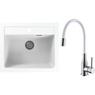 Set Alveus (dřez Atrox 30 White 11 + baterie Mintas Bílá/Chrom)