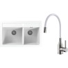 Set Alveus (dřez Atrox 50 White 11 + baterie Mintas Bílá/Kartáčovaná ocel) Set Alveus (dřez Atrox 50 White 11 + baterie Mintas Bílá/Kartáčovaná ocel)