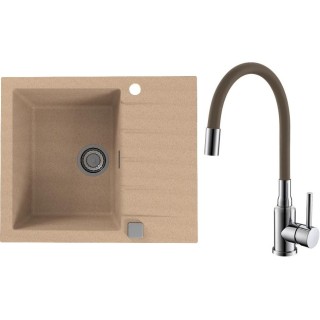 Set Alveus (dřez Cadit 10 Beige 55 + baterie Mintas Béžová/Chrom)