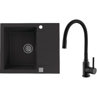 Set Alveus (dřez Cadit 10 Black 91 + baterie Mintas Černá matná)