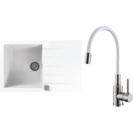 Set Alveus (dřez Cadit 20 White 11 + baterie Mintas Bílá/Kartáčovaná ocel) Set Alveus (dřez Cadit 20 White 11 + baterie Mintas Bílá/Kartáčovaná ocel)