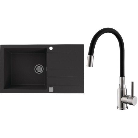Set Alveus (dřez Cadit 40 Black 91 + baterie Mintas Černá/Kartáčovaná ocel) Set Alveus (dřez Cadit 40 Black 91 + baterie Mintas Černá/Kartáčovaná ocel)