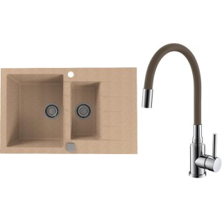 Set Alveus (dřez Cadit 70 Beige 55 + baterie Mintas Béžová/Chrom)