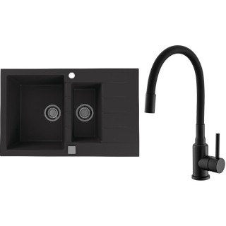 Set Alveus (dřez Cadit 70 Black 91 + baterie Mintas Černá matná)