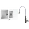 Set Alveus (dřez Cadit 70 White 11 + baterie Mintas Bílá/Kartáčovaná ocel) Set Alveus (dřez Cadit 70 White 11 + baterie Mintas Bílá/Kartáčovaná ocel)