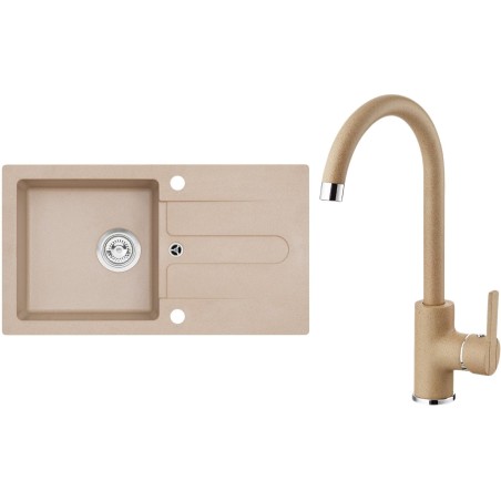 Set Alveus (dřez Cortina 110 Beige 55, bez excentru + baterie Tonia Beige 55) Set Alveus (dřez Cortina 110 Beige 55, bez excentru + baterie Tonia Beige 55)