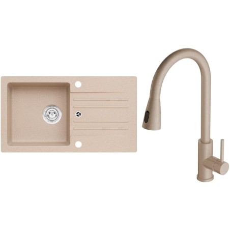 Set Alveus (dřez Cortina 140 Beige 55, bez excentru + baterie Primrose - PS Beige 55) Set Alveus (dřez Cortina 140 Beige 55, bez excentru + baterie Primrose - PS Beige 55)