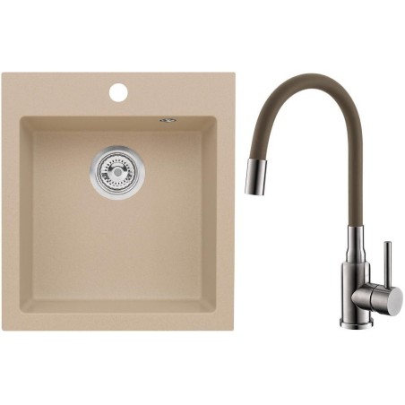 Set Alveus (dřez Cortina 20 Beige 55 + baterie Mintas Béžová/Kartáčovaná ocel) Set Alveus (dřez Cortina 20 Beige 55 + baterie Mintas Béžová/Kartáčovaná ocel)