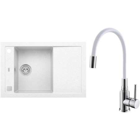 Set Alveus (dřez Formic 30 White 11 + baterie Mintas Bílá/Chrom) Set Alveus (dřez Formic 30 White 11 + baterie Mintas Bílá/Chrom)