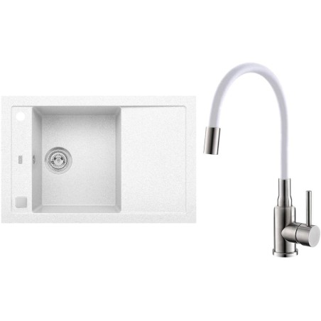 Set Alveus (dřez Formic 30 White 11 + baterie Mintas Bílá/Kartáčovaná ocel) Set Alveus (dřez Formic 30 White 11 + baterie Mintas Bílá/Kartáčovaná ocel)