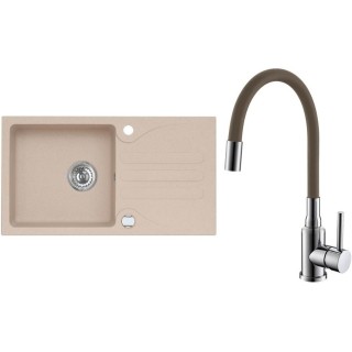 Set Alveus (dřez Galapagos 30 Beige 55 + baterie Mintas Béžová/Chrom)