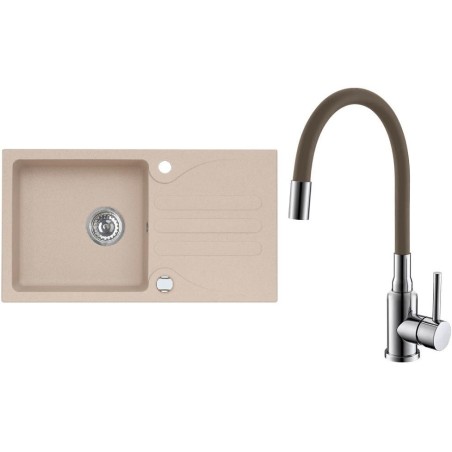 Set Alveus (dřez Galapagos 30 Beige 55 + baterie Mintas Béžová/Chrom) Set Alveus (dřez Galapagos 30 Beige 55 + baterie Mintas Béžová/Chrom)
