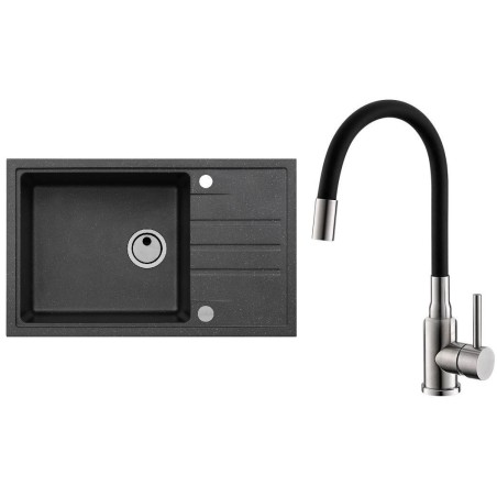 Set Alveus (dřez Intermezzo 130 Black 91 + baterie Mintas Černá/Kartáčovaná ocel) Set Alveus (dřez Intermezzo 130 Black 91 + baterie Mintas Černá/Kartáčovaná ocel)