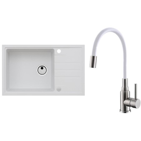 Set Alveus (dřez Intermezzo 130 White 11 + baterie Mintas Bílá/Kartáčovaná ocel) Set Alveus (dřez Intermezzo 130 White 11 + baterie Mintas Bílá/Kartáčovaná ocel)