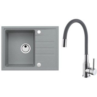 Set Alveus (dřez Intermezzo 30 Beton 81 + baterie Mintas Beton/Chrom)