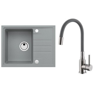 Set Alveus (dřez Intermezzo 30 Beton 81 + baterie Mintas Beton/Kartáčovaná ocel)