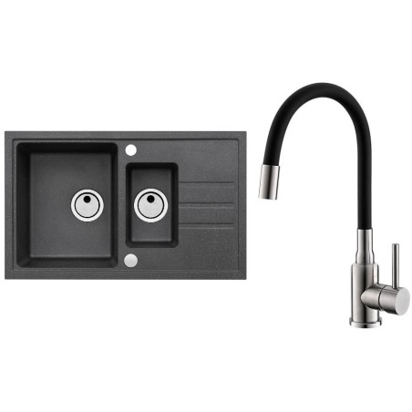 Set Alveus (dřez Intermezzo 70 Black 91 + baterie Mintas Černá/Kartáčovaná ocel) Set Alveus (dřez Intermezzo 70 Black 91 + baterie Mintas Černá/Kartáčovaná ocel)