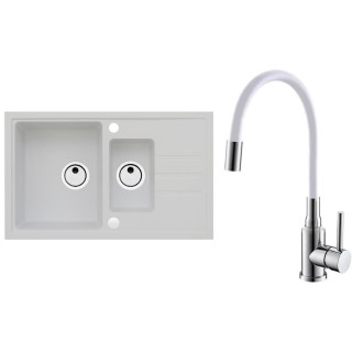 Set Alveus (dřez Intermezzo 70 White 11 + baterie Mintas Bílá/Chrom)