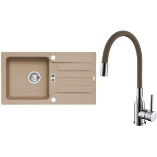 Set Alveus (dřez Niagara 30 Beige 55 + baterie Mintas Béžová/Chrom)