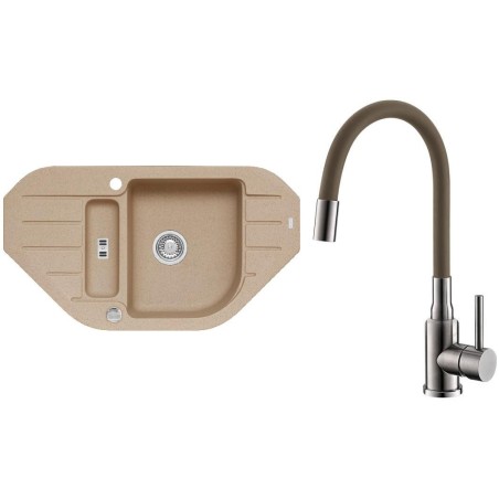 Set Alveus (dřez Niagara 60 Beige 55 + baterie Mintas Béžová/Kartáčovaná ocel) Set Alveus (dřez Niagara 60 Beige 55 + baterie Mintas Béžová/Kartáčovaná ocel)