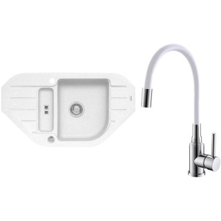 Set Alveus (dřez Niagara 60 White 11 + baterie Mintas Bílá/Chrom)