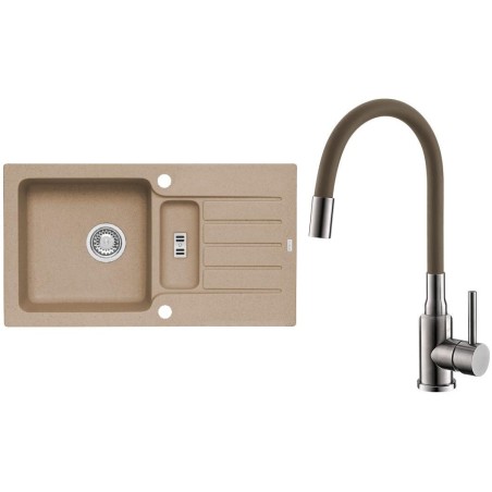 Set Alveus (dřez Niagara 70 Beige 55 + baterie Mintas Béžová/Kartáčovaná ocel) Set Alveus (dřez Niagara 70 Beige 55 + baterie Mintas Béžová/Kartáčovaná ocel)