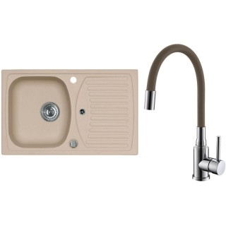 Set Alveus (dřez Record 30 Beige 55 + baterie Mintas Béžová/Chrom)