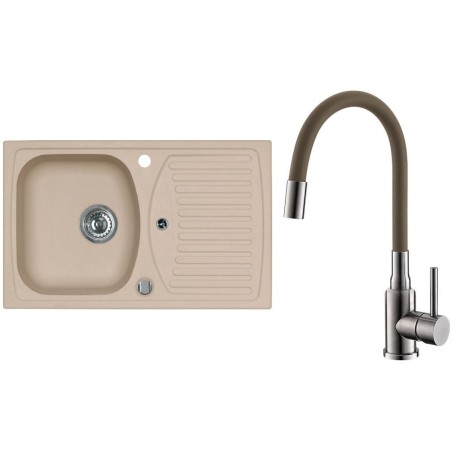 Set Alveus (dřez Record 30 Beige 55 + baterie Mintas Béžová/Kartáčovaná ocel) Set Alveus (dřez Record 30 Beige 55 + baterie Mintas Béžová/Kartáčovaná ocel)