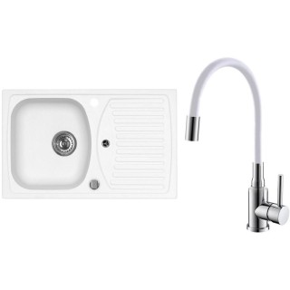 Set Alveus (dřez Record 30 White 11 + baterie Mintas Bílá/Chrom)