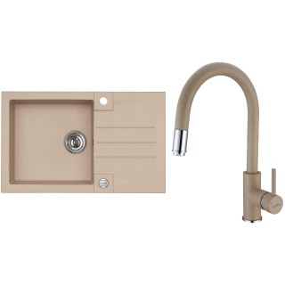 Set Alveus (dřez Rock 130 Beige 55 + baterie Delos Beige 55)