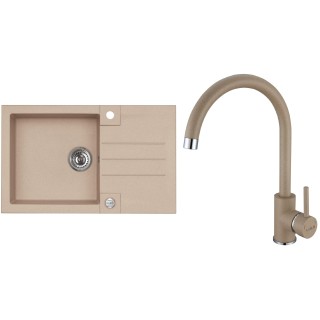 Set Alveus (dřez Rock 130 Beige 55 + baterie Roxa Beige 55)