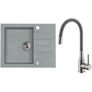 Set Alveus (dřez Rock 30 Beton 81 + baterie Mintas Beton/Kartáčovaná ocel)