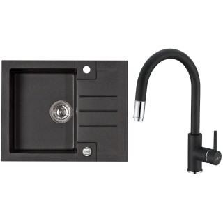 Set Alveus (dřez Rock 30 Black 91 + baterie Delos Black 91)