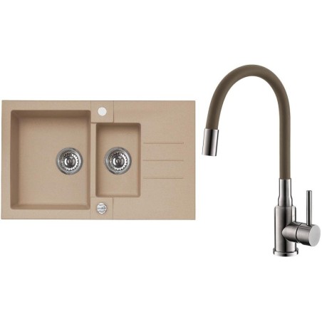 Set Alveus (dřez Rock 70 Beige 55 + baterie Mintas Béžová/Kartáčovaná ocel) Set Alveus (dřez Rock 70 Beige 55 + baterie Mintas Béžová/Kartáčovaná ocel)