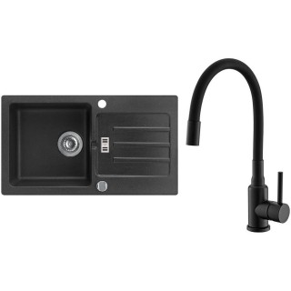 Set Alveus (dřez Victoria 30 Black 91 + baterie Mintas Černá matná)