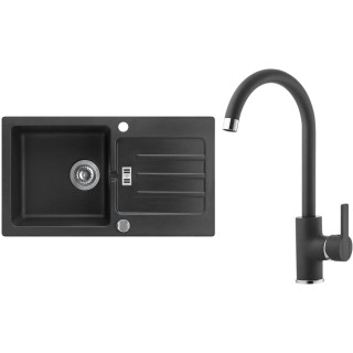 Set Alveus (dřez Victoria 30 Black 91 + baterie Tonia Black 91)