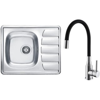 Set Alveus (dřez Zoom 10 Natur + baterie Mintas Černá/Chrom)