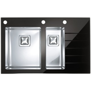 Kuchyňský dřez Alveus Crystalix 20 černá/satin, levý