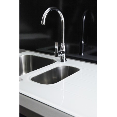 Kuchyňský dřez Alveus Glassix 20 bílá/satin