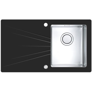 Kuchyňský dřez Alveus Karat 10 UP černá/satin, pravý