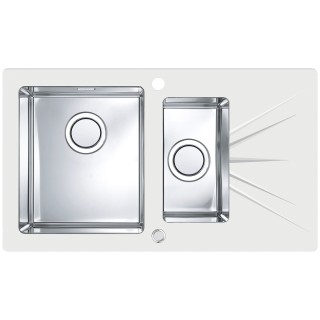 Kuchyňský dřez Alveus Karat 20 UP bílá/satin, levý