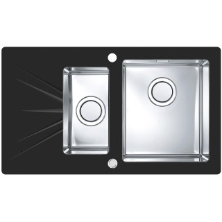 Kuchyňský dřez Alveus Karat 20 UP černá/satin, pravý