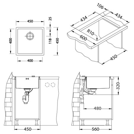 Kuchyňský dřez Alveus Quadrix 30 Satin Kuchyňský dřez Alveus Quadrix 30 Satin