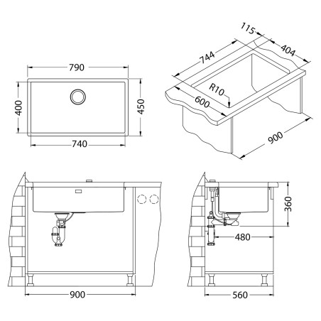 Kuchyňský dřez Alveus Quadrix 60 Satin Kuchyňský dřez Alveus Quadrix 60 Satin