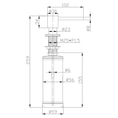 Dávkovač saponátu Alveus Plum Monarch Anthracite